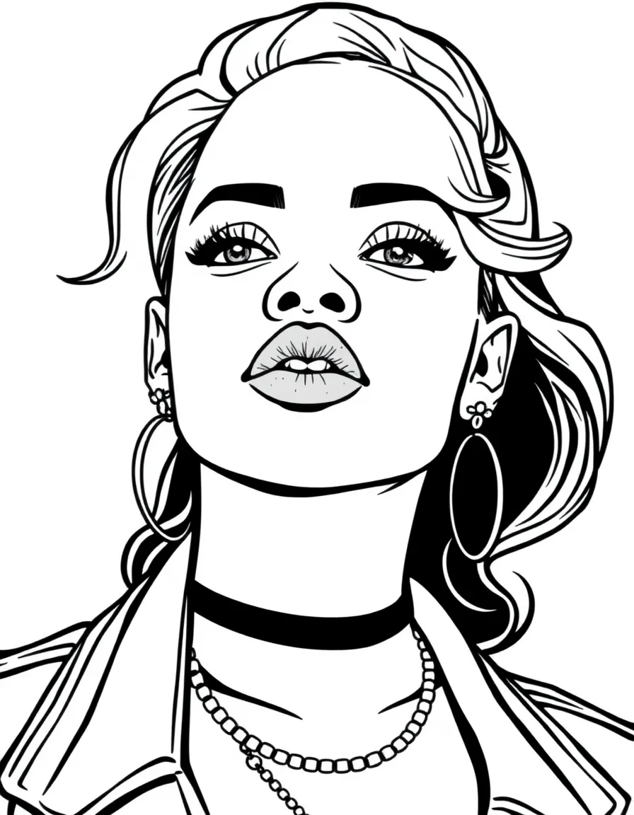 Rihanna with a confident look