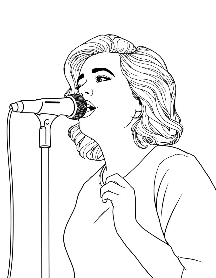 Adele with a microphone