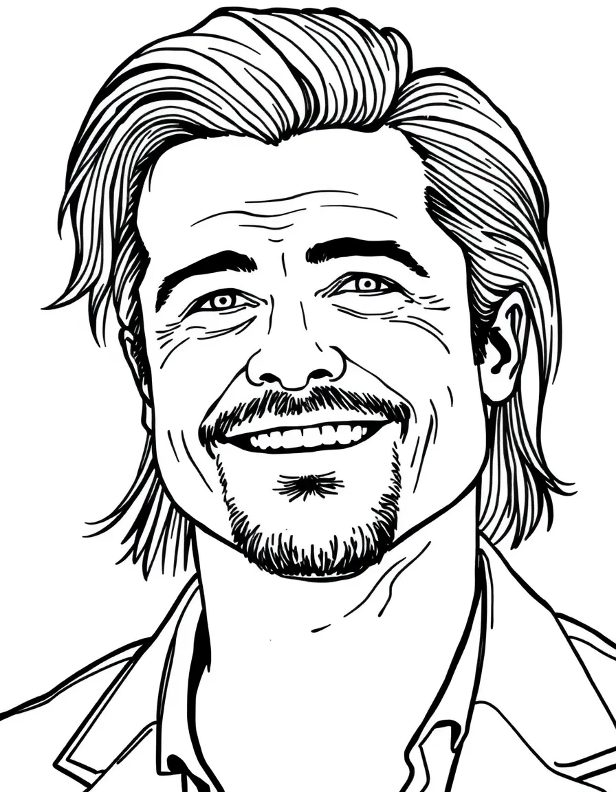 Brad Pitt happy