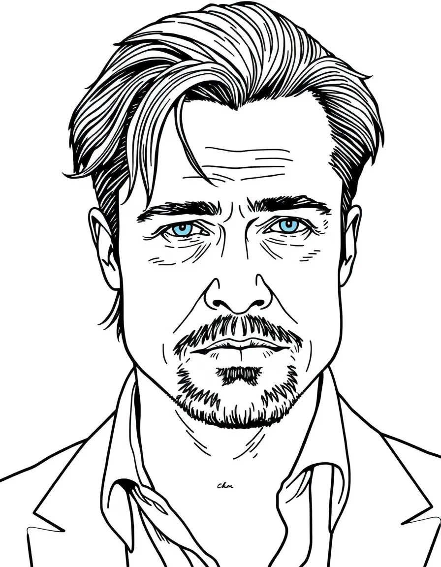 Brad Pitt with a cool hairstyle