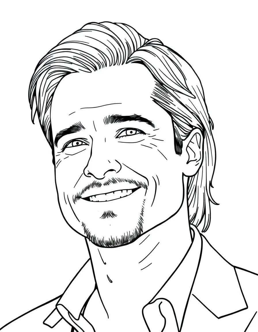 Brad Pitt smiling for a photo
