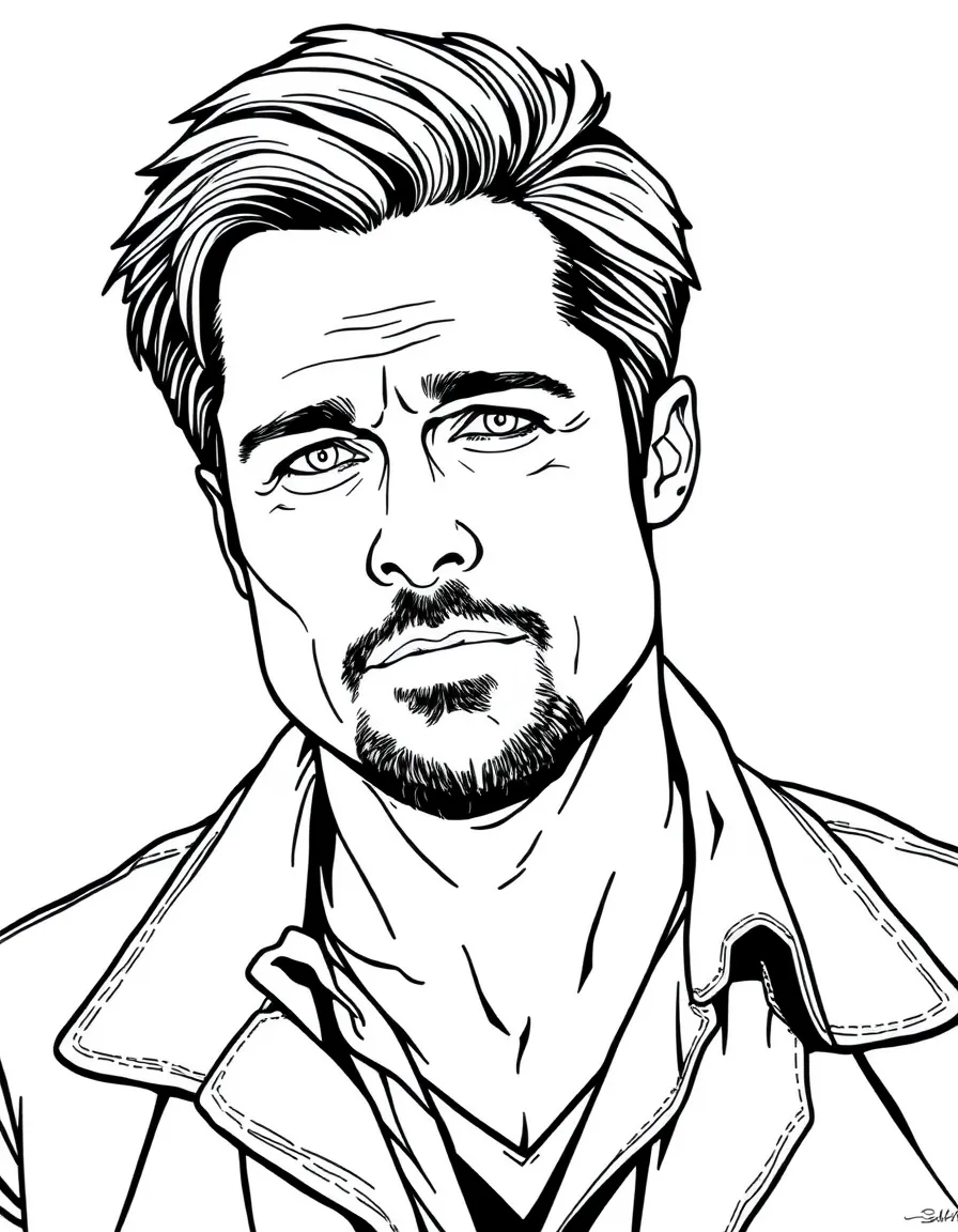 Brad Pitt with a confident look