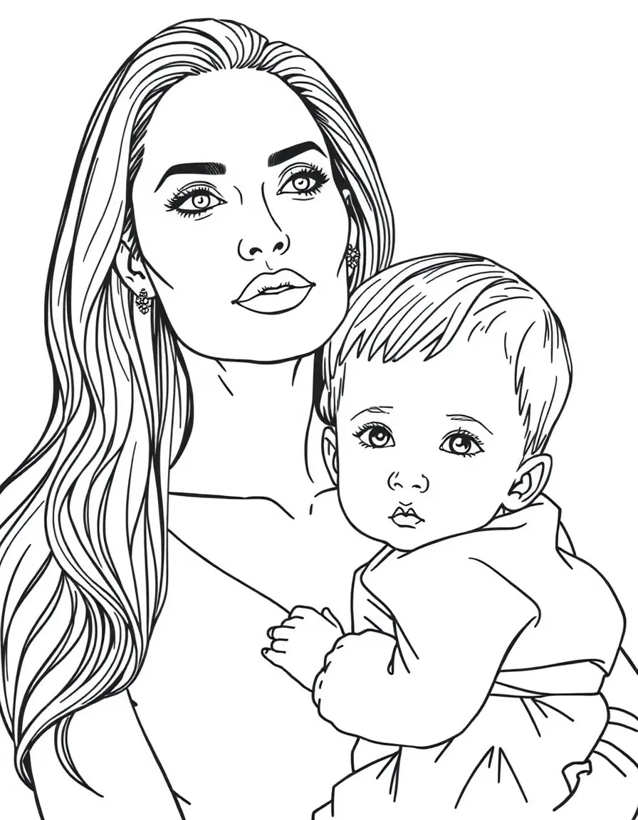 Angelina Jolie with a child