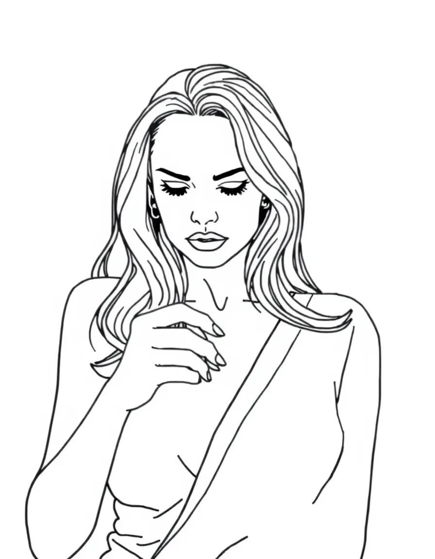Angelina Jolie drawing something