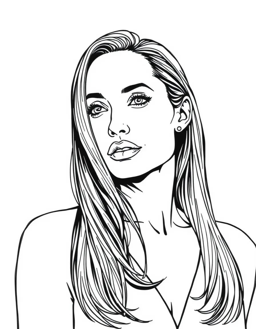 Angelina Jolie with her hair down