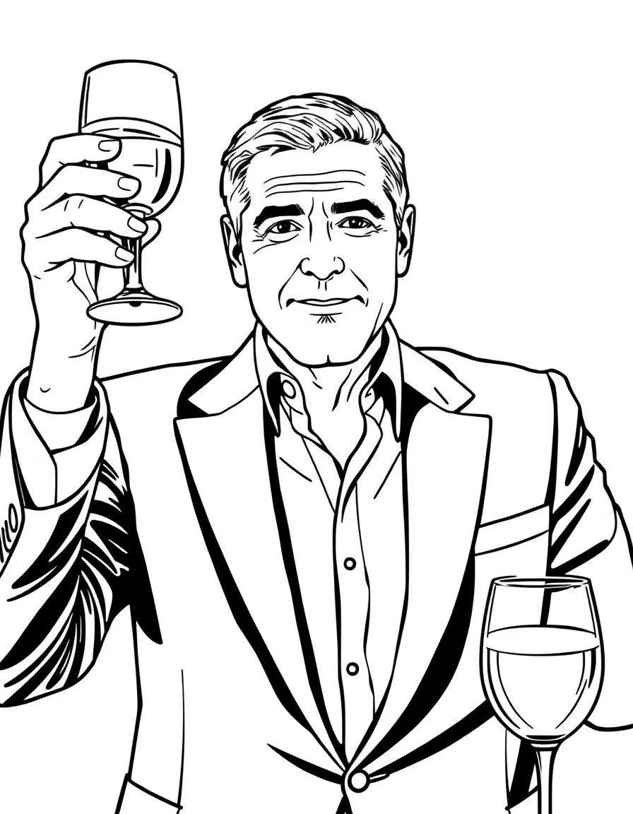George Clooney raising a glass