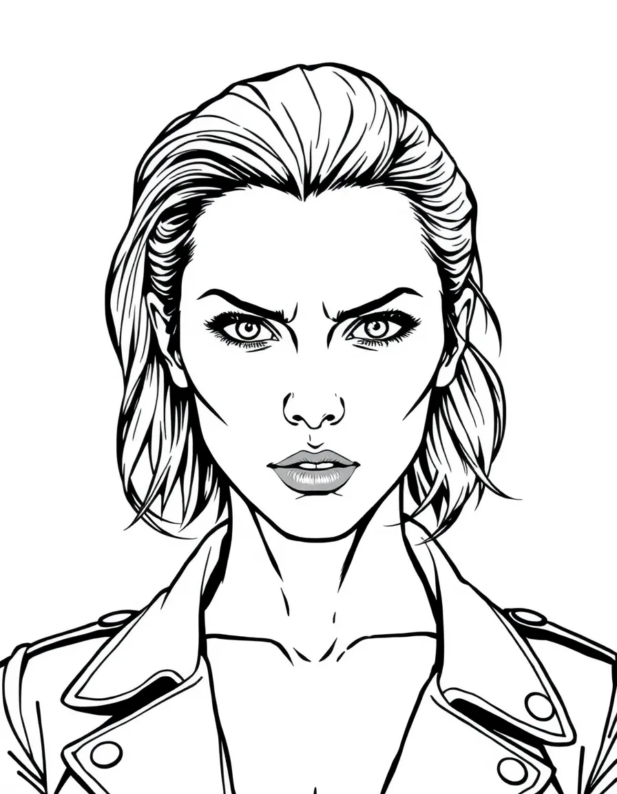 Scarlett Johansson with a fierce look