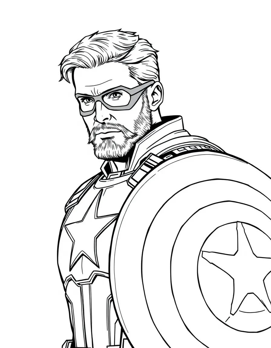 Chris Evans with a shield