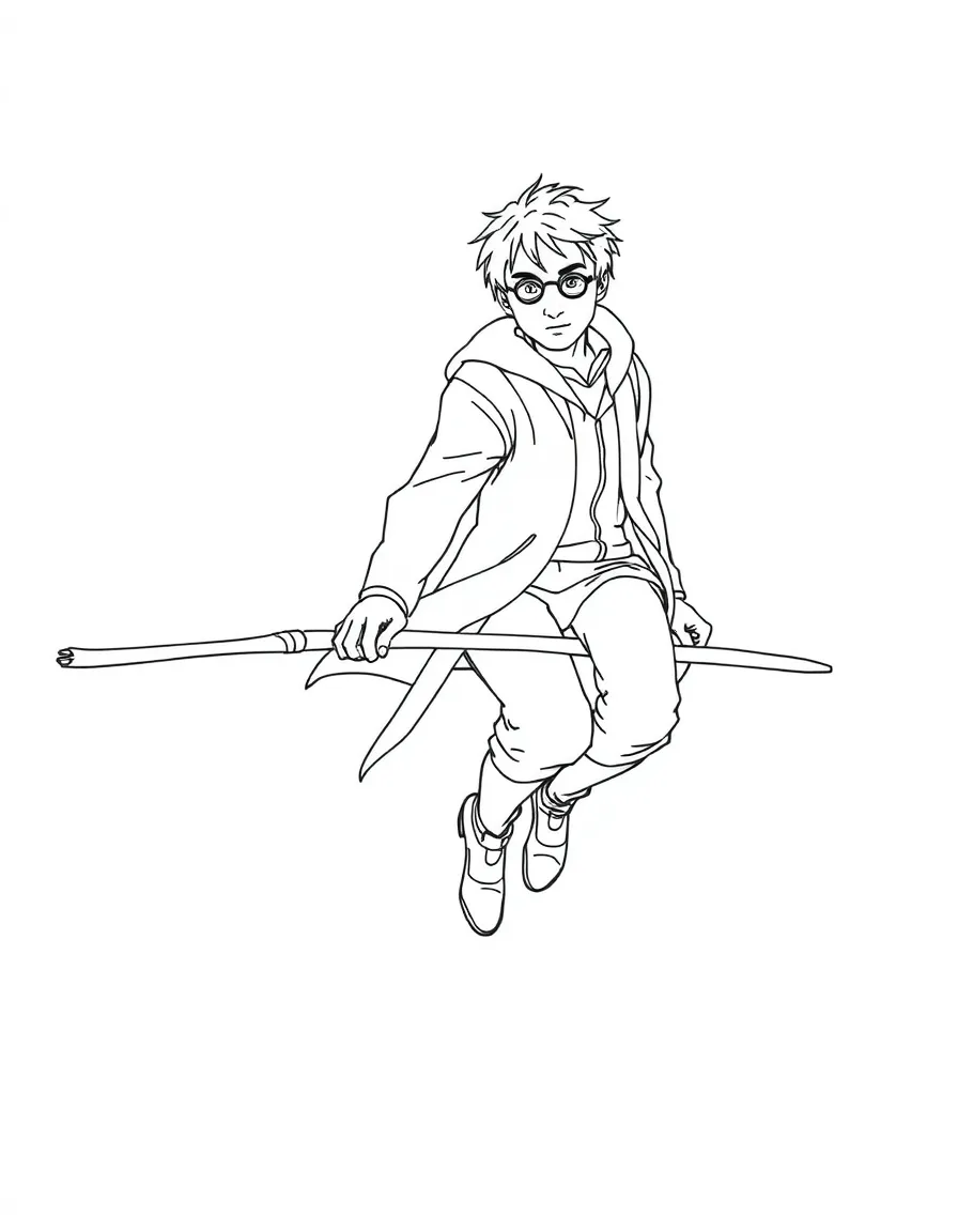 Daniel Radcliffe on a broomstick