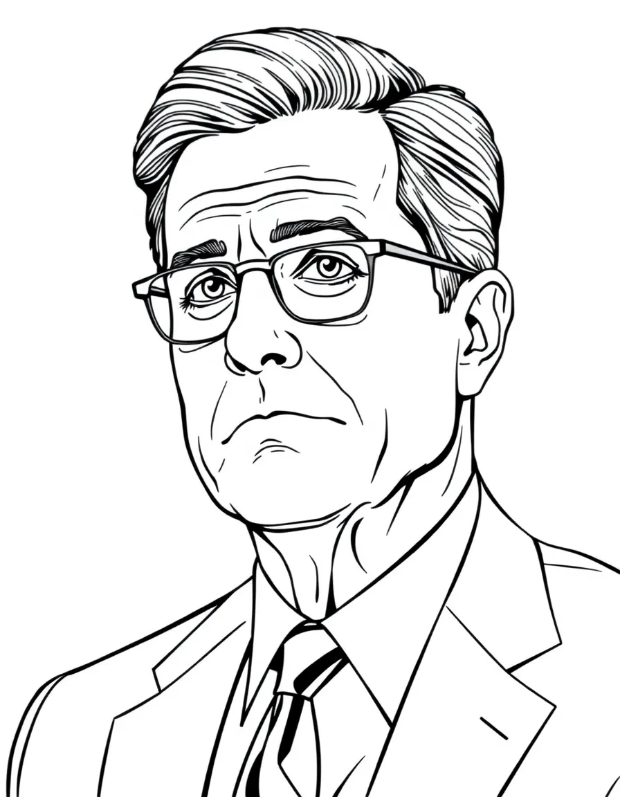 Stephen Colbert with a thoughtful look