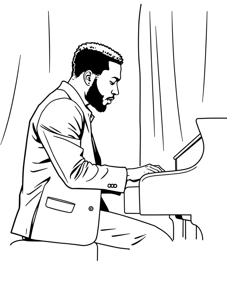 John Legend playing piano