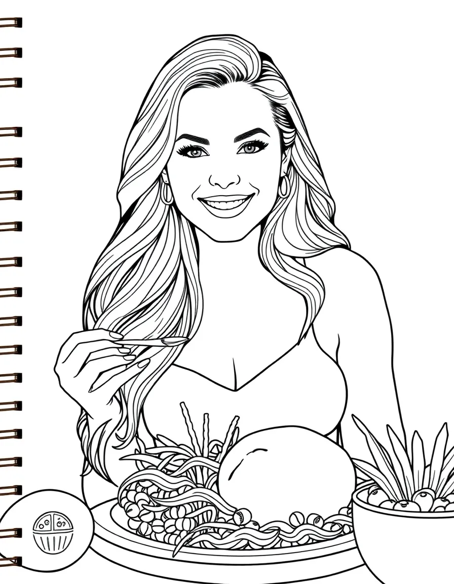 Chrissy Teigen with food