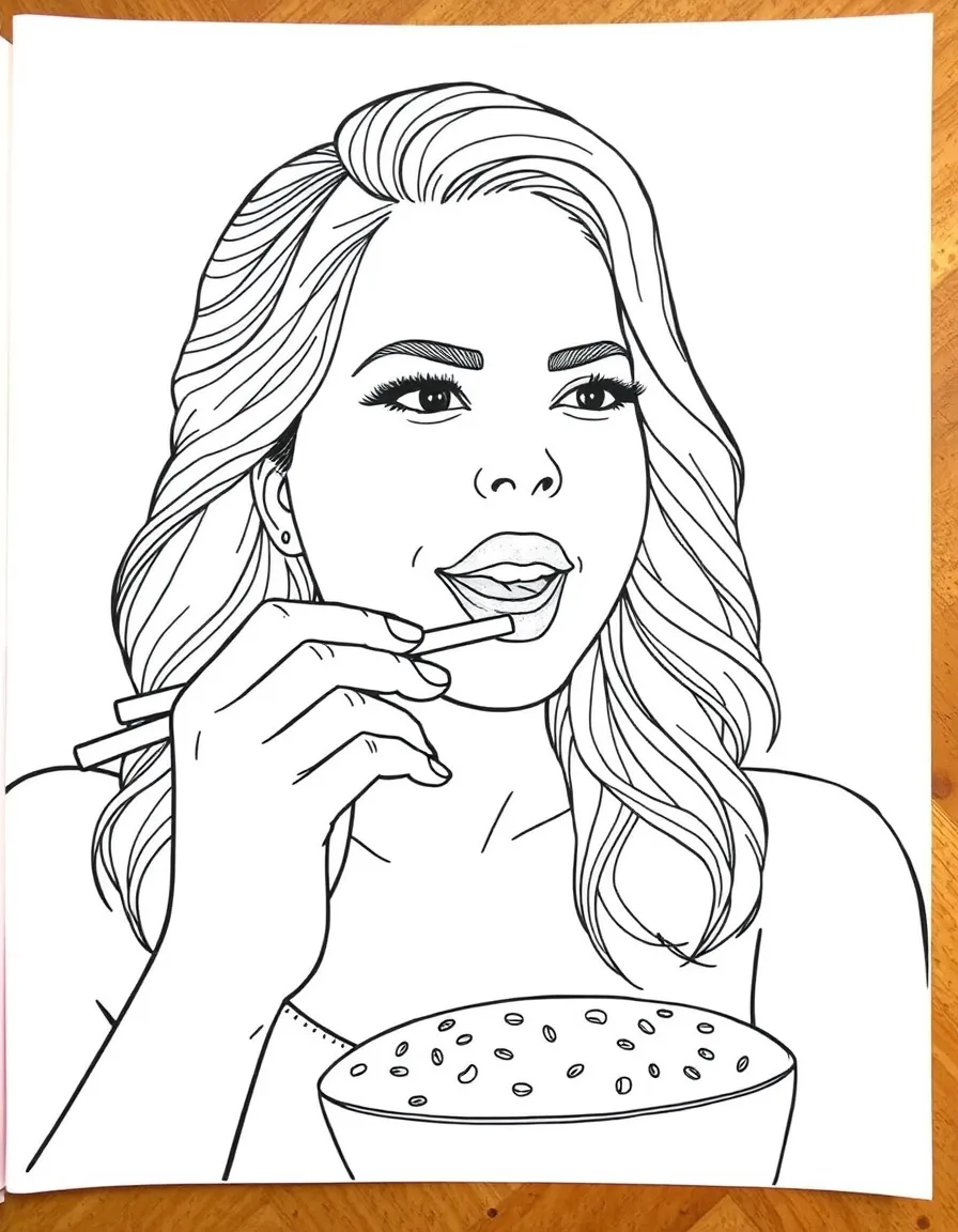 Chrissy Teigen tasting something yummy