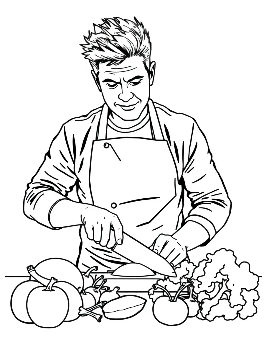 Gordon Ramsay chopping vegetables