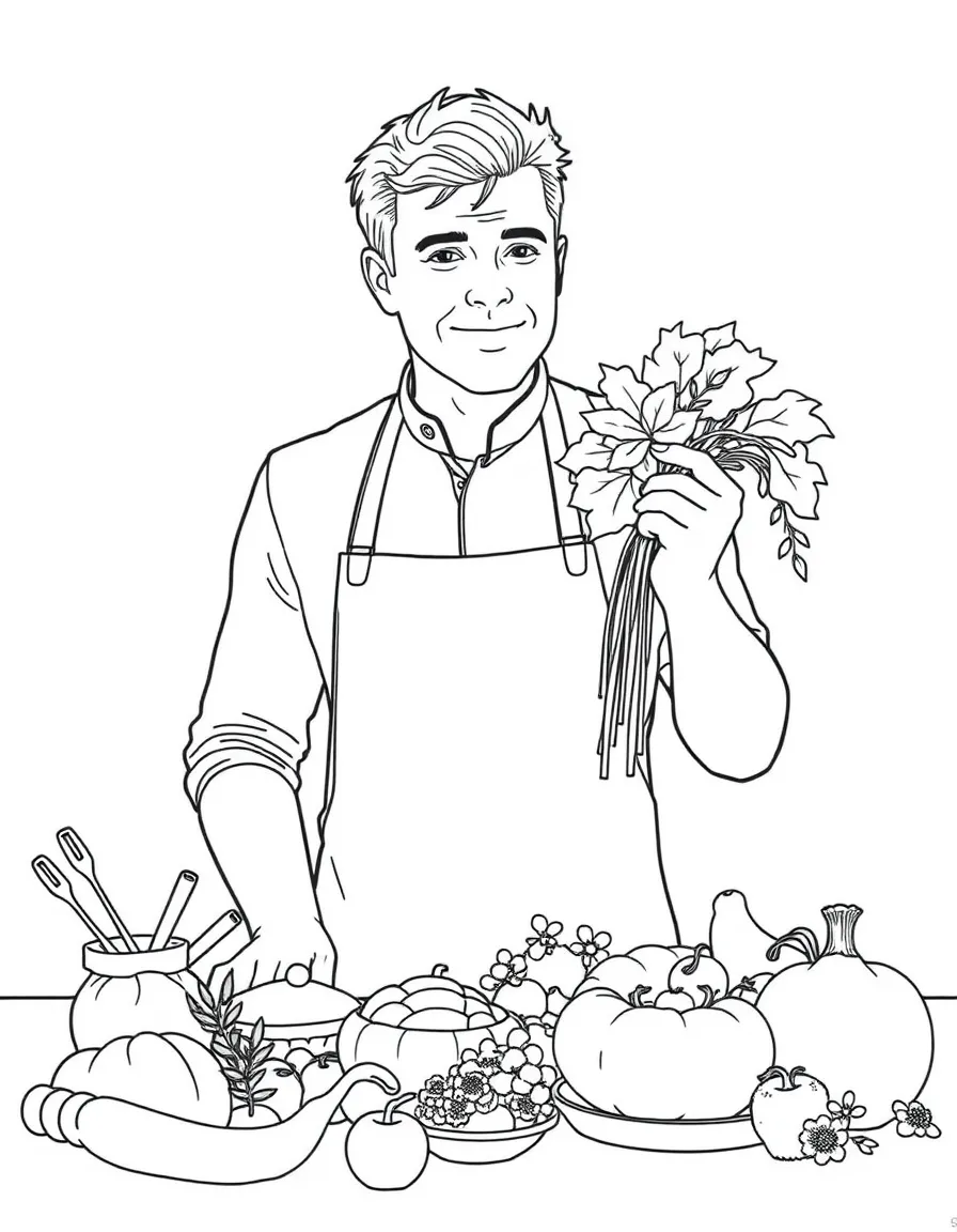 Jamie Oliver with fresh food