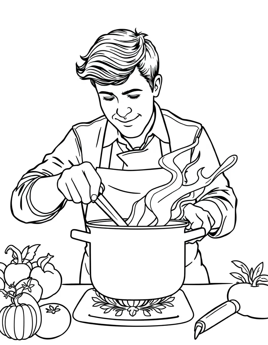 Jamie Oliver stirring a pot
