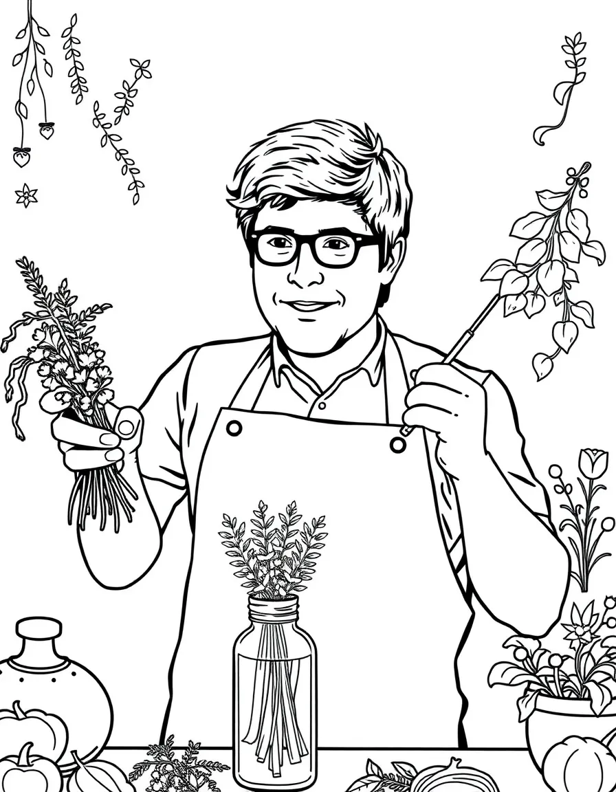 Jamie Oliver with herbs