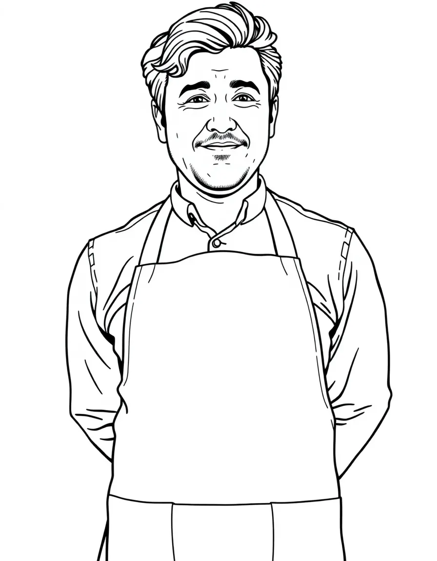 Jamie Oliver wearing an apron