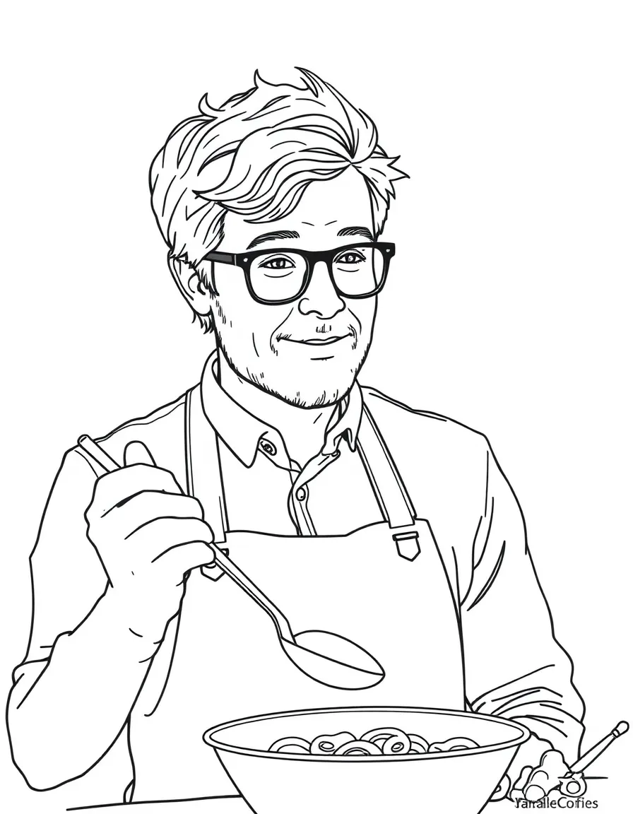 Jamie Oliver with a cooking spoon