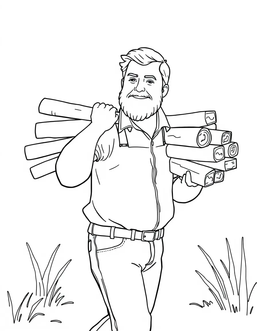 Chip Gaines carrying wood