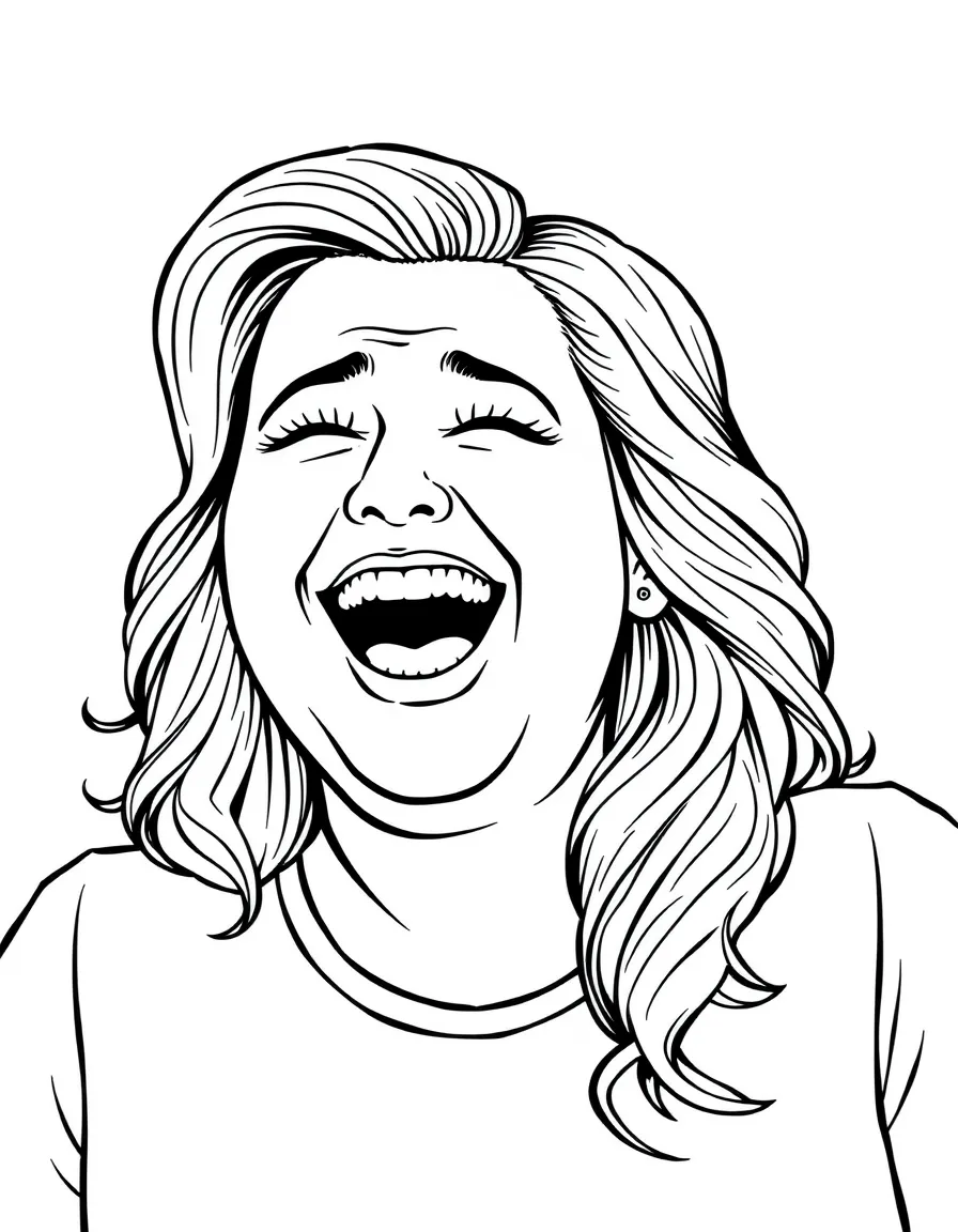 Amy Schumer with a big, joyful laugh
