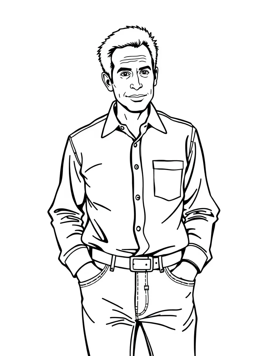 Jerry Seinfeld with his hands in his pockets