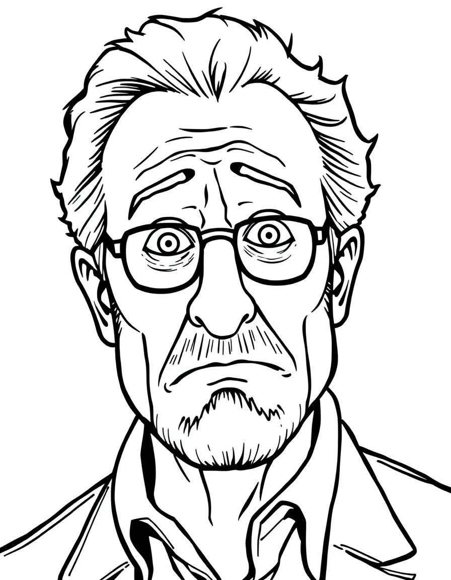 Larry David with a confused look