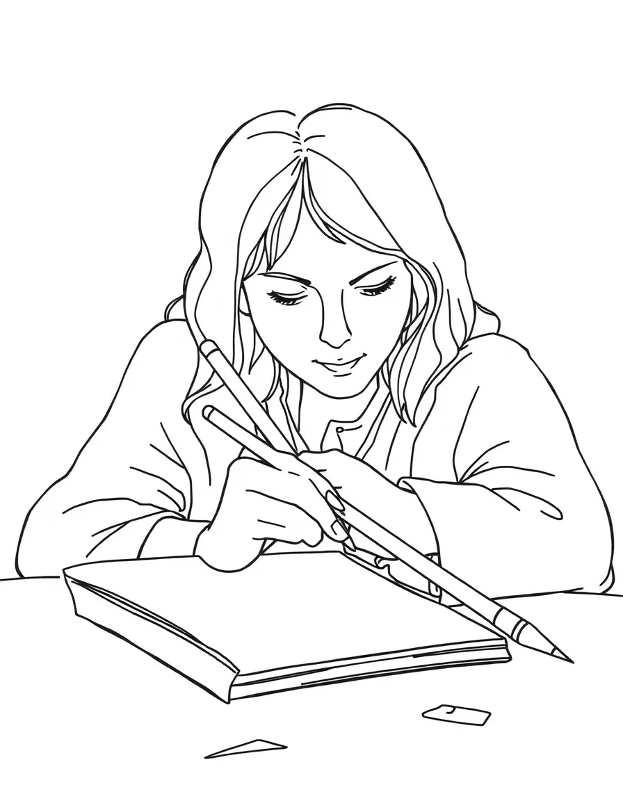 J.K. Rowling writing