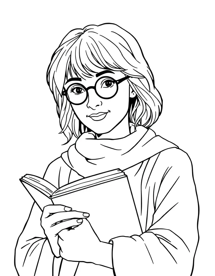 J.K. Rowling with a book