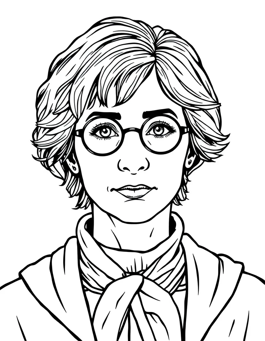 J.K. Rowling with a thoughtful expression