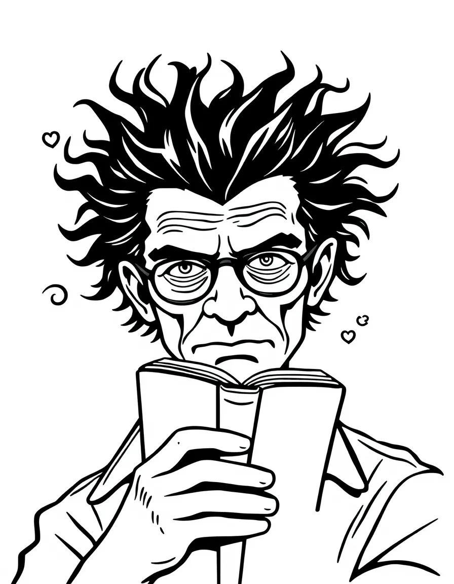 Stephen King with a book