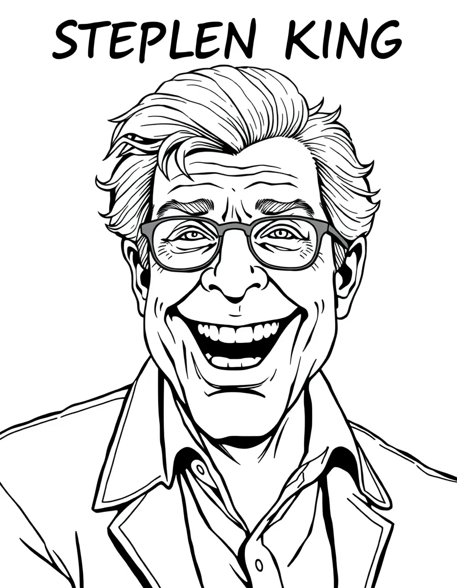 Stephen King smiling playfully