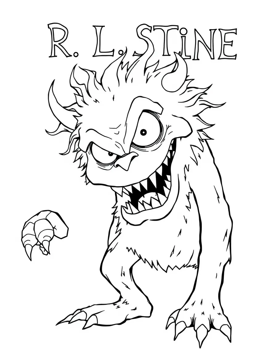 R.L. Stine with a monster