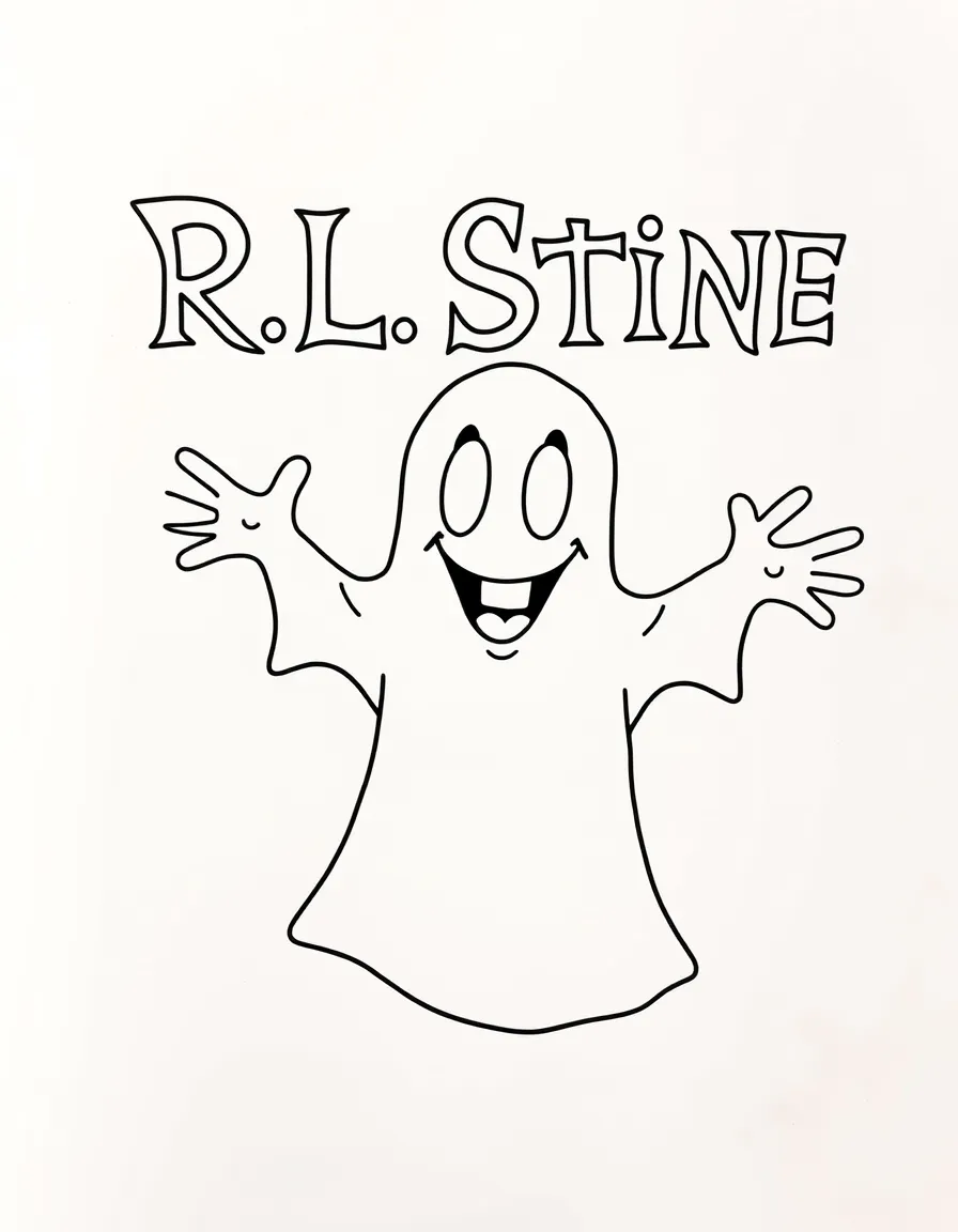 R.L. Stine with a friendly ghost