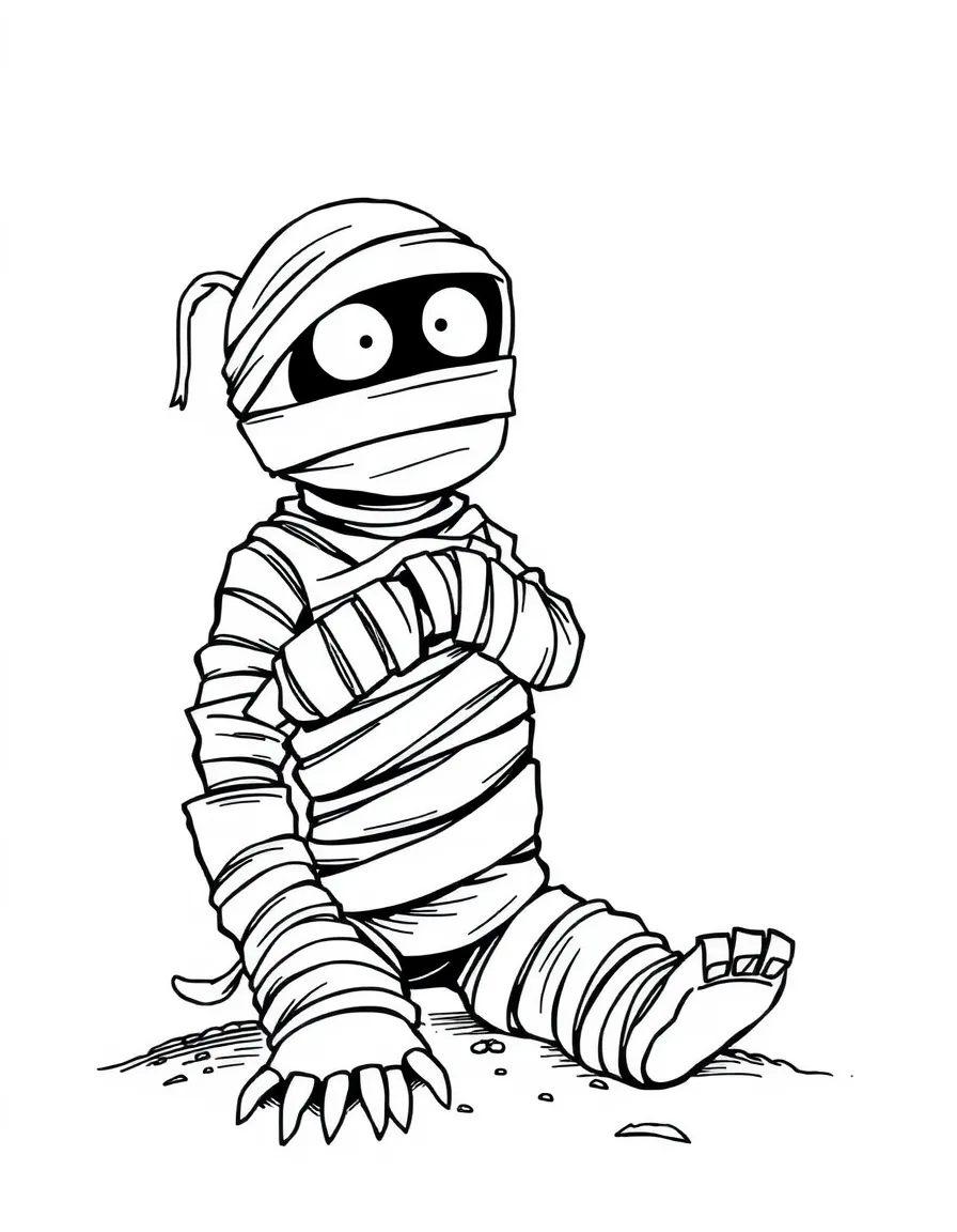 R.L. Stine with a mummy