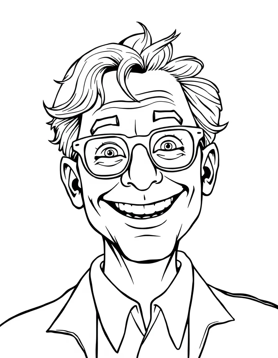 R.L. Stine with a big smile and glasses