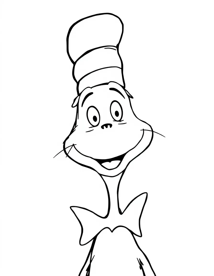 Dr. Seuss (classic drawing style) smiling