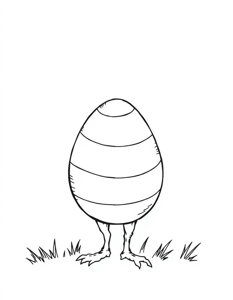 Dr. Seuss (classic drawing style) with a green egg
