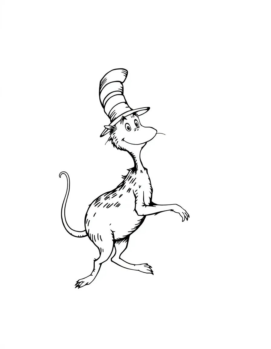 Dr. Seuss (classic drawing style) with a silly animal