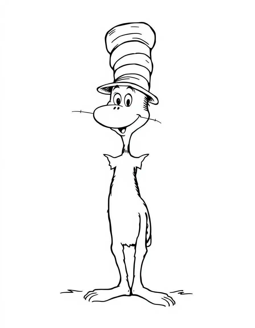 Dr. Seuss (classic drawing style) drawing a funny character