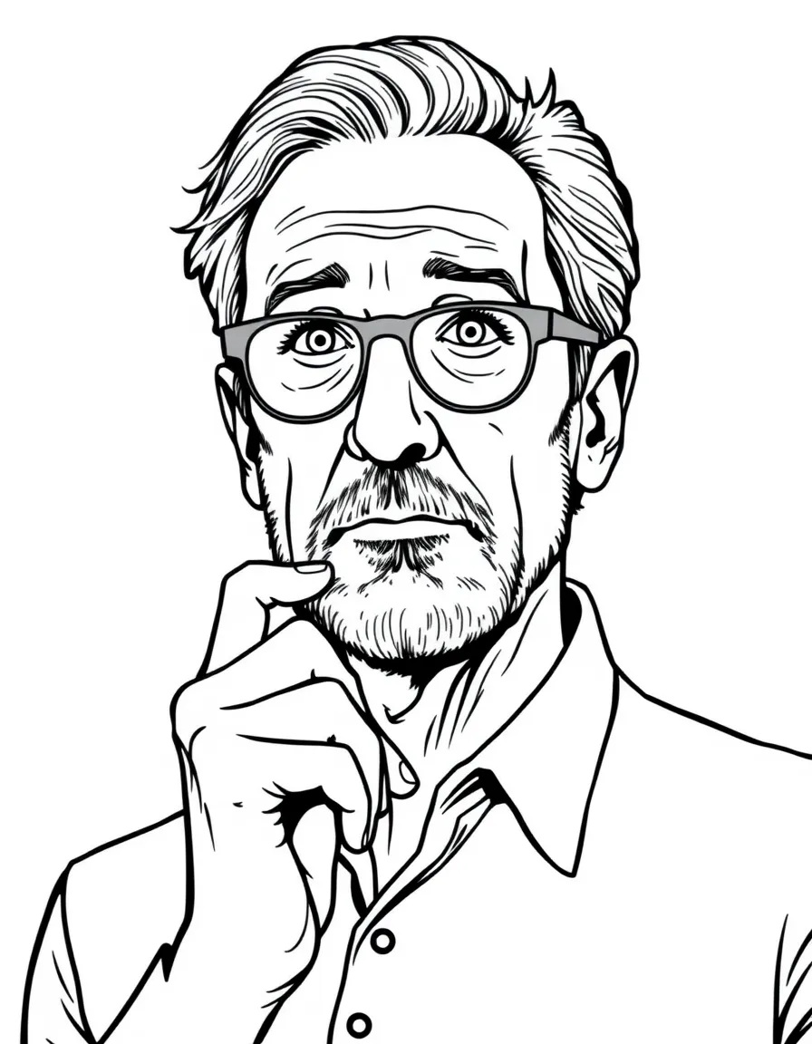 Steven Spielberg looking thoughtful