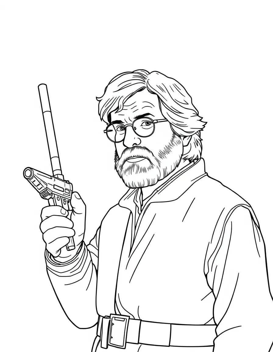 George Lucas with a spaceship