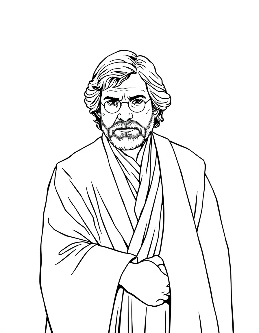 George Lucas with a Jedi robe
