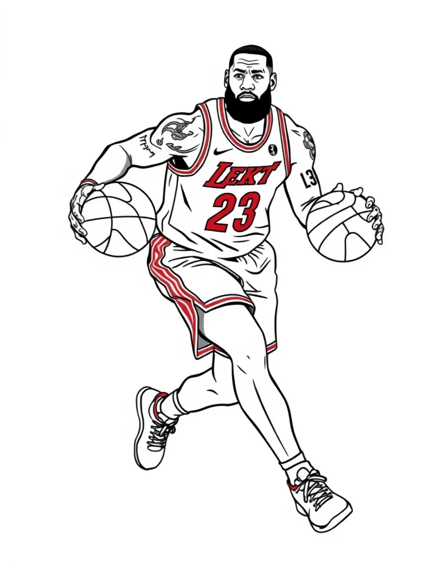 LeBron James dribbling a basketball