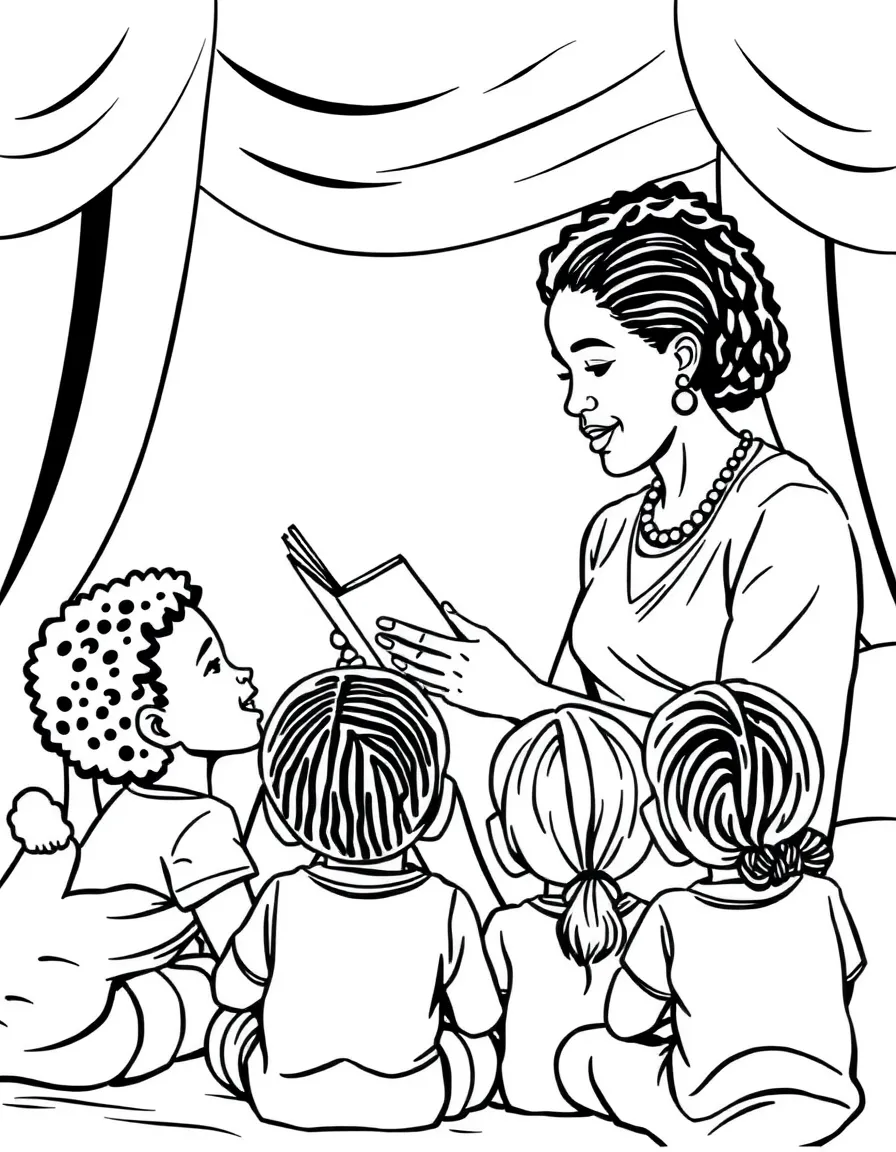 Michelle Obama reading to children