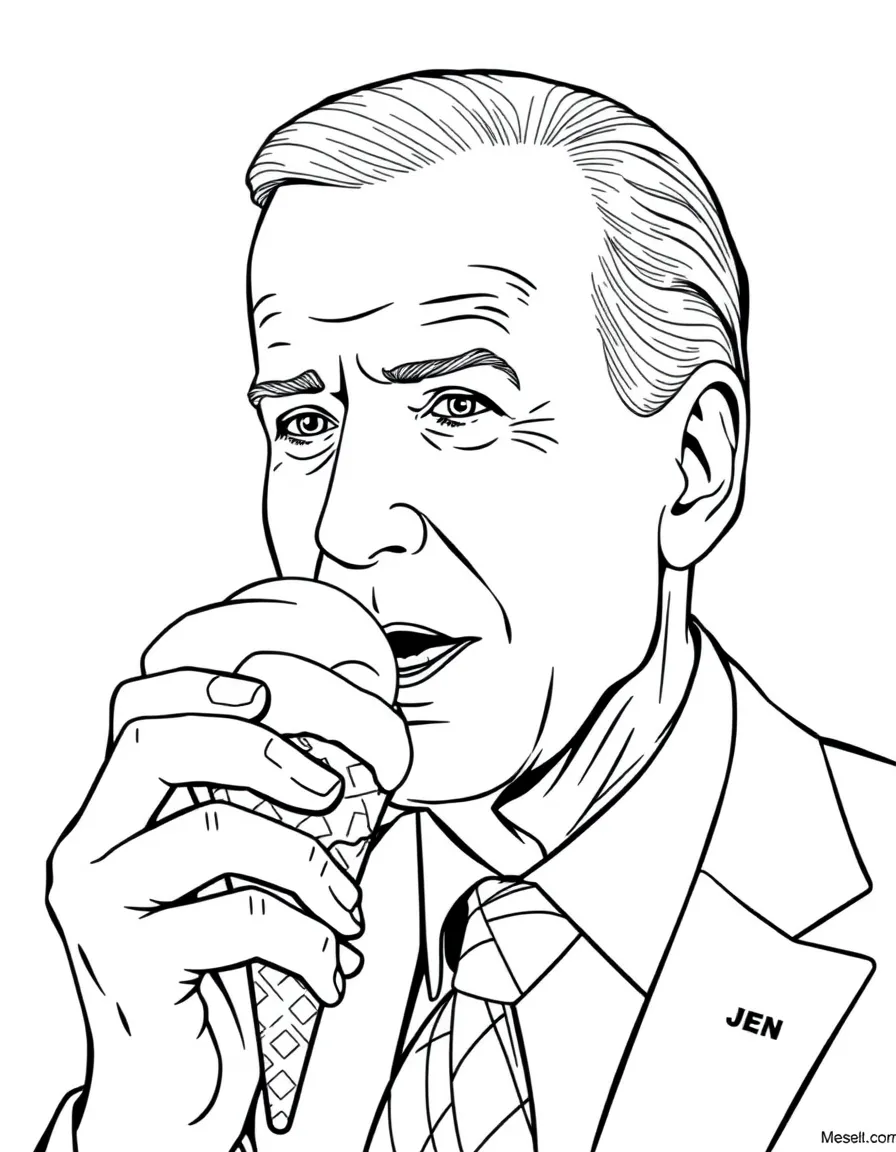 Joe Biden eating an ice cream cone