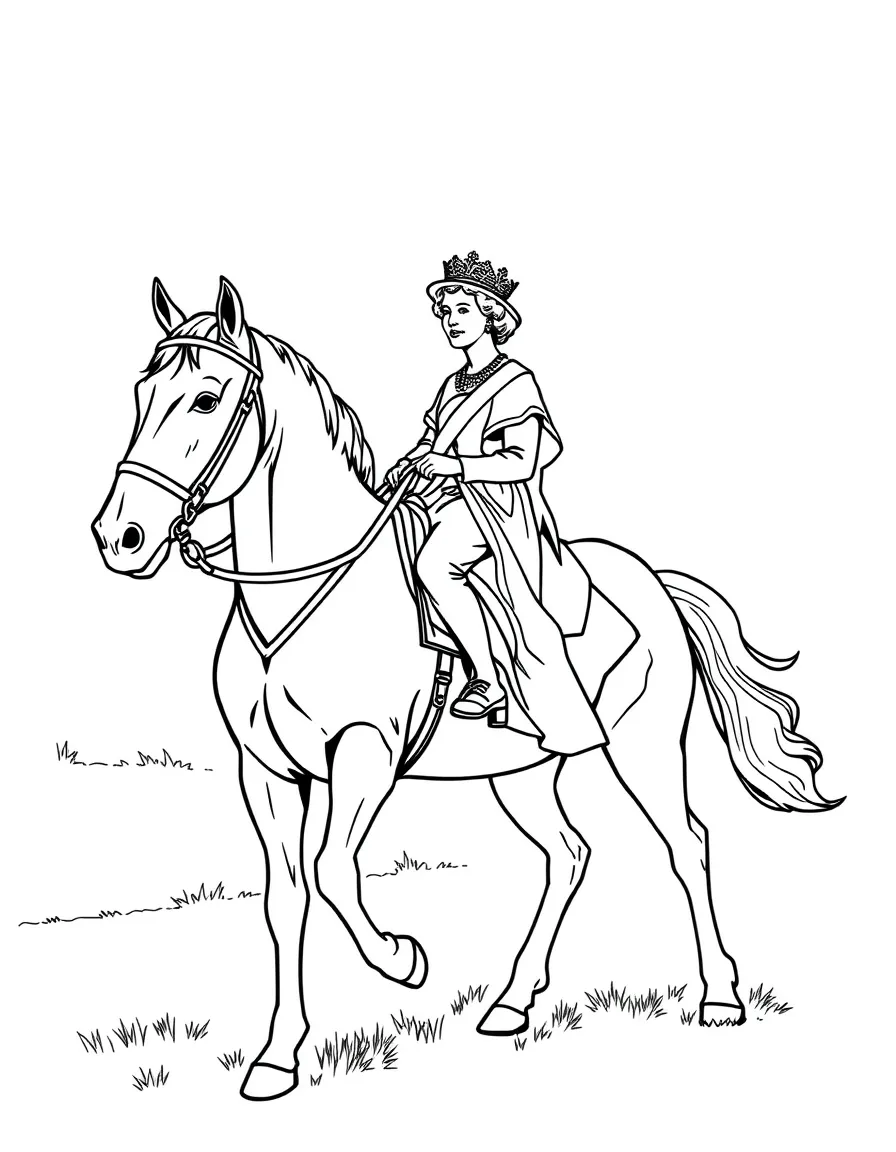 Queen Elizabeth II riding a horse