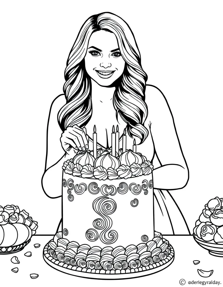 Chrissy Teigen decorating a cake