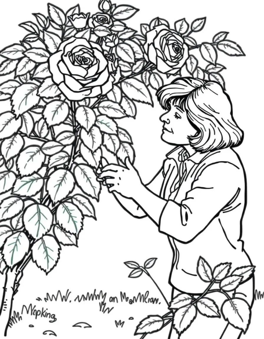 Martha Stewart pruning a rose bush