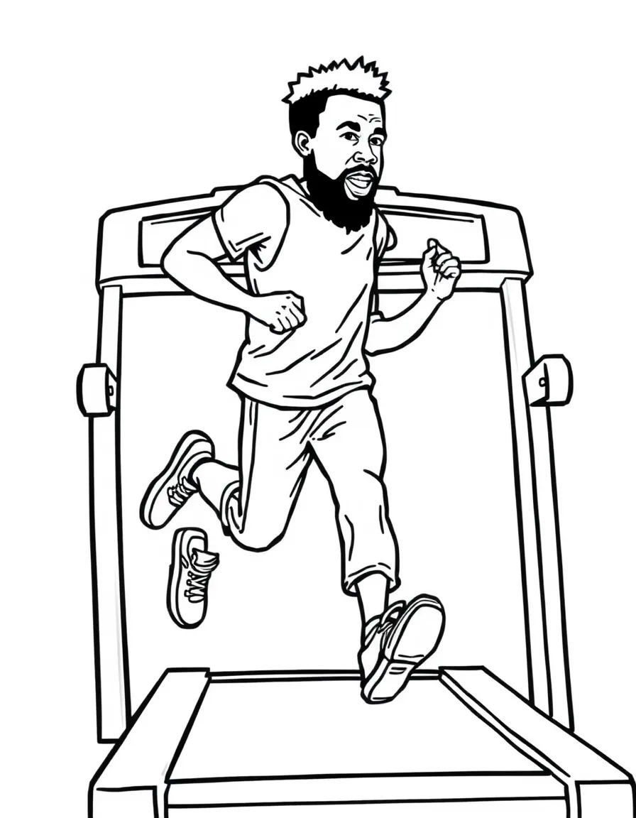 Kevin Hart running on a treadmill